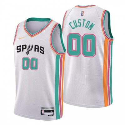 San Antonio Spurs Custom Men's Nike White 202122 Swingman NBA Jersey City Edition